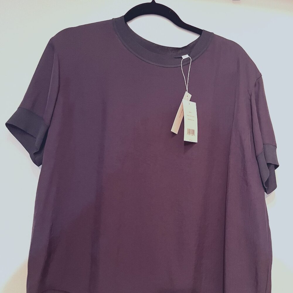 Vince Blue Short-Sleeved Blouse - T-Shirt (NWT) Size XL